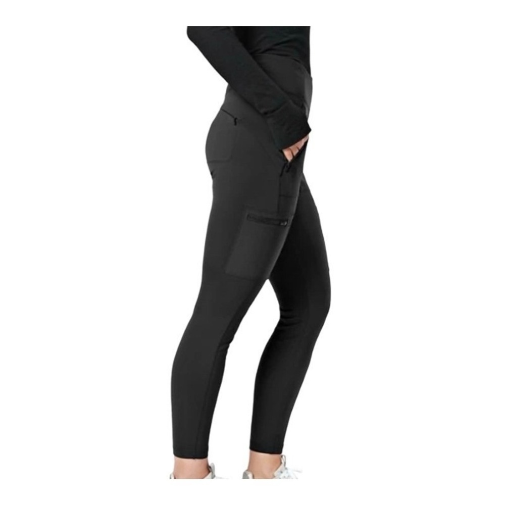 ATHLETA 4 Headlands Hybrid Cargo Pants Tights Black Hiking Utility Techwear